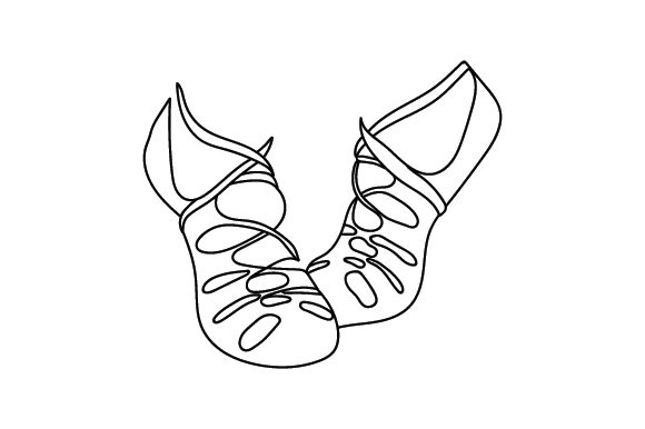Download Irish Dance Soft Shoes Line Art - Shoes line art Collection