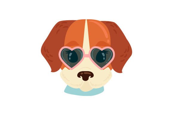 Download Beagle Dog Wearing Heart Shaped Sunglasses - Dog Collection