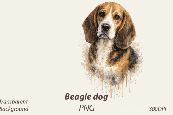 Download Watercolour Beagle Dog Png - Dog Collection