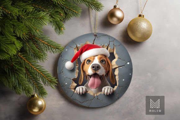 Download 3D Beagle Dog Xmas Ornament - Dog Collection