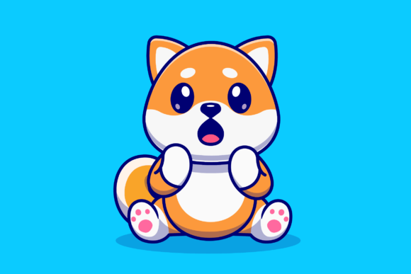 Download Cute Shiba Inu Dog Surprised Cartoon - Dog Collection