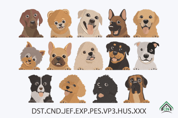 Download Cute Dog Faces Embroidery Bundle - Dog Collection