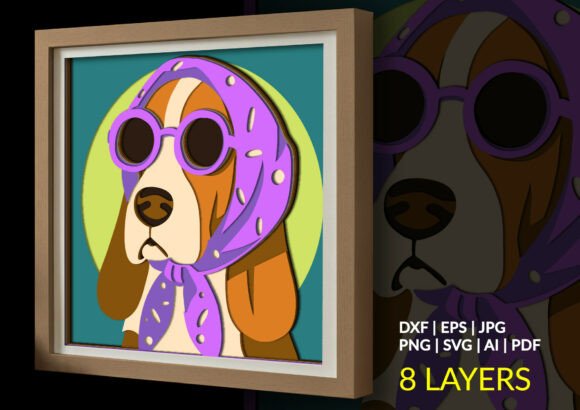 Download Retro Beagle Dog Sunglasses Shadow Box - Dog Collection