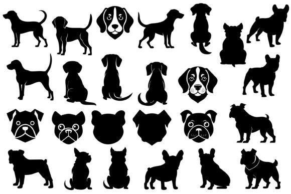 Download Bulldog and Beagle Dog Silhouette - Dog Collection